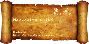 Markovits Anikó névjegykártya