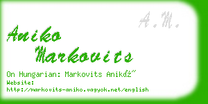 aniko markovits business card